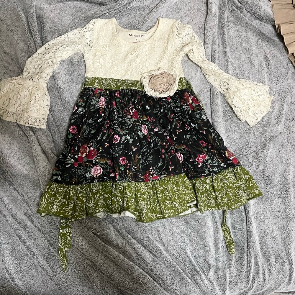 Mustard Pie girls size 5 dress fall floral